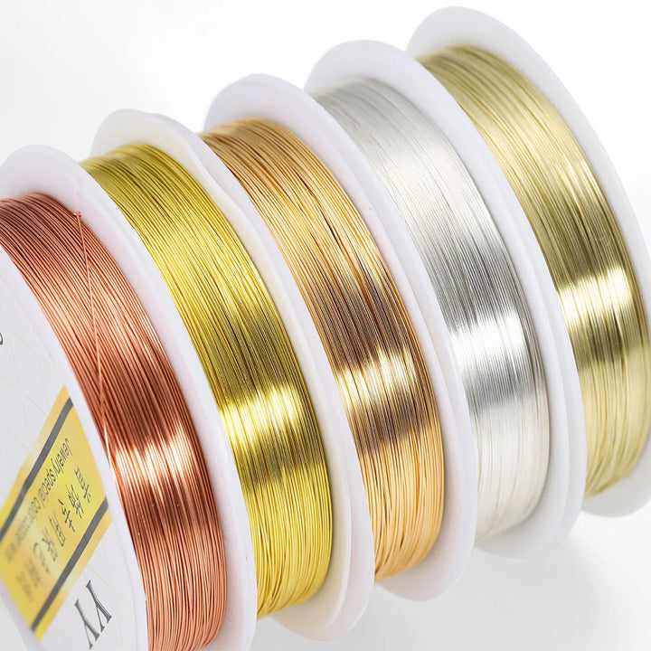 1 Roll Gold Copper Wire for Jewelry Making – 0.2–1.0mm