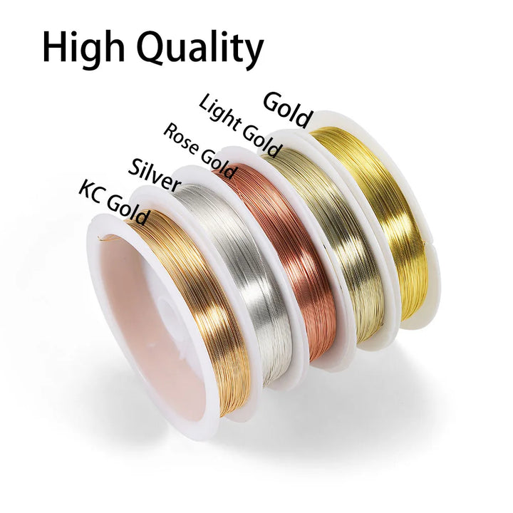 1 Roll Gold Copper Wire for Jewelry Making – 0.2–1.0mm