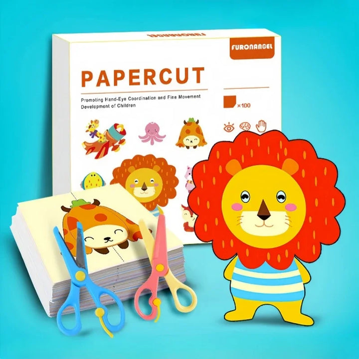 100-Piece Kids Origami & Paper Cutting Craft Set
