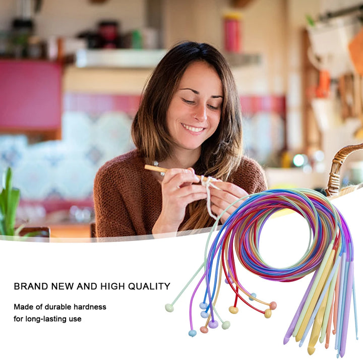 12Pcs Colorful Afghan Tunisian Crochet Hooks Set