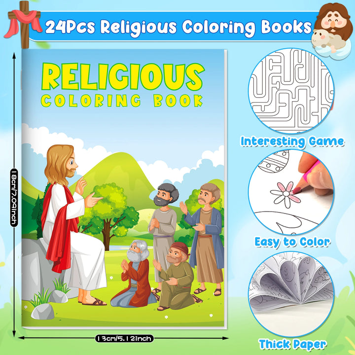 24Pcs Bible Coloring Books for Kids