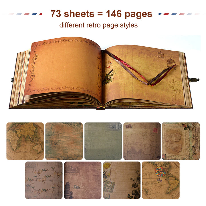 146-Page Retro DIY Scrapbook – "Our Adventure Book"