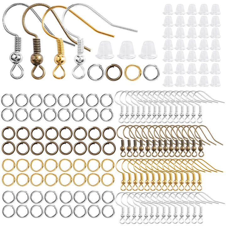 300-Piece Earring Making Set – Hooks, Jump Rings & Backs