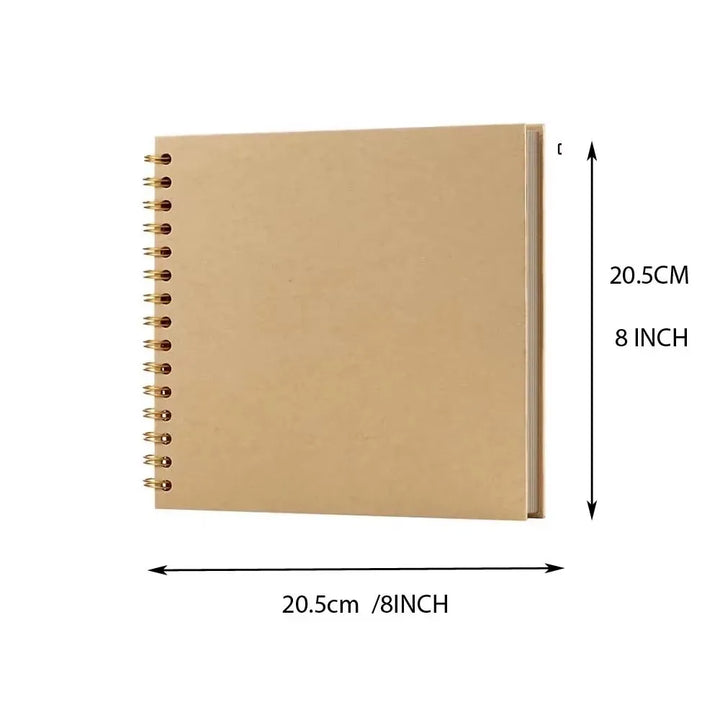 8-Inch DIY Kraft Scrapbook Album – 40 Pages