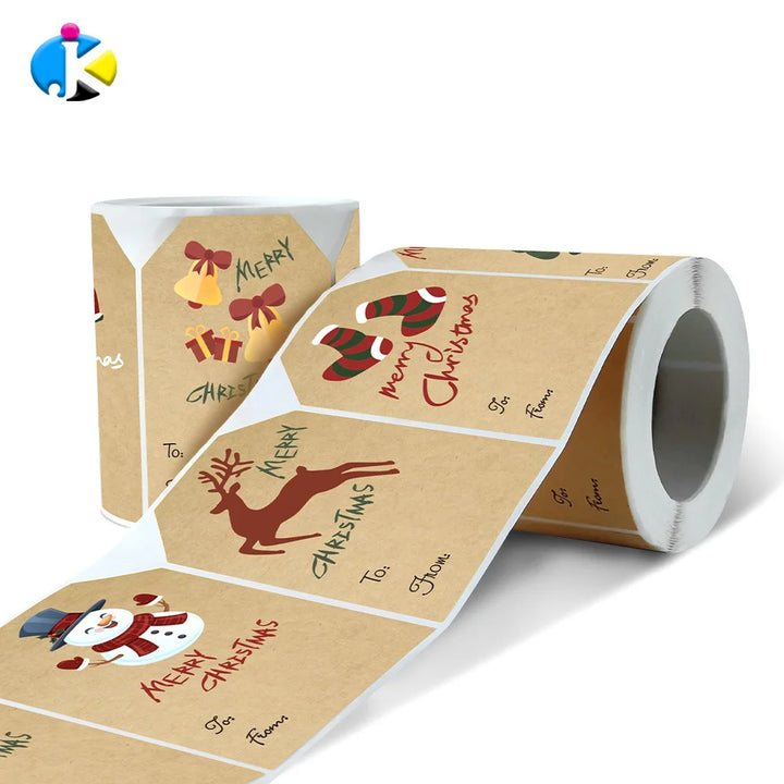 250pcs Leather Paper Christmas Gift Box Sealing Stickers – 1 Roll