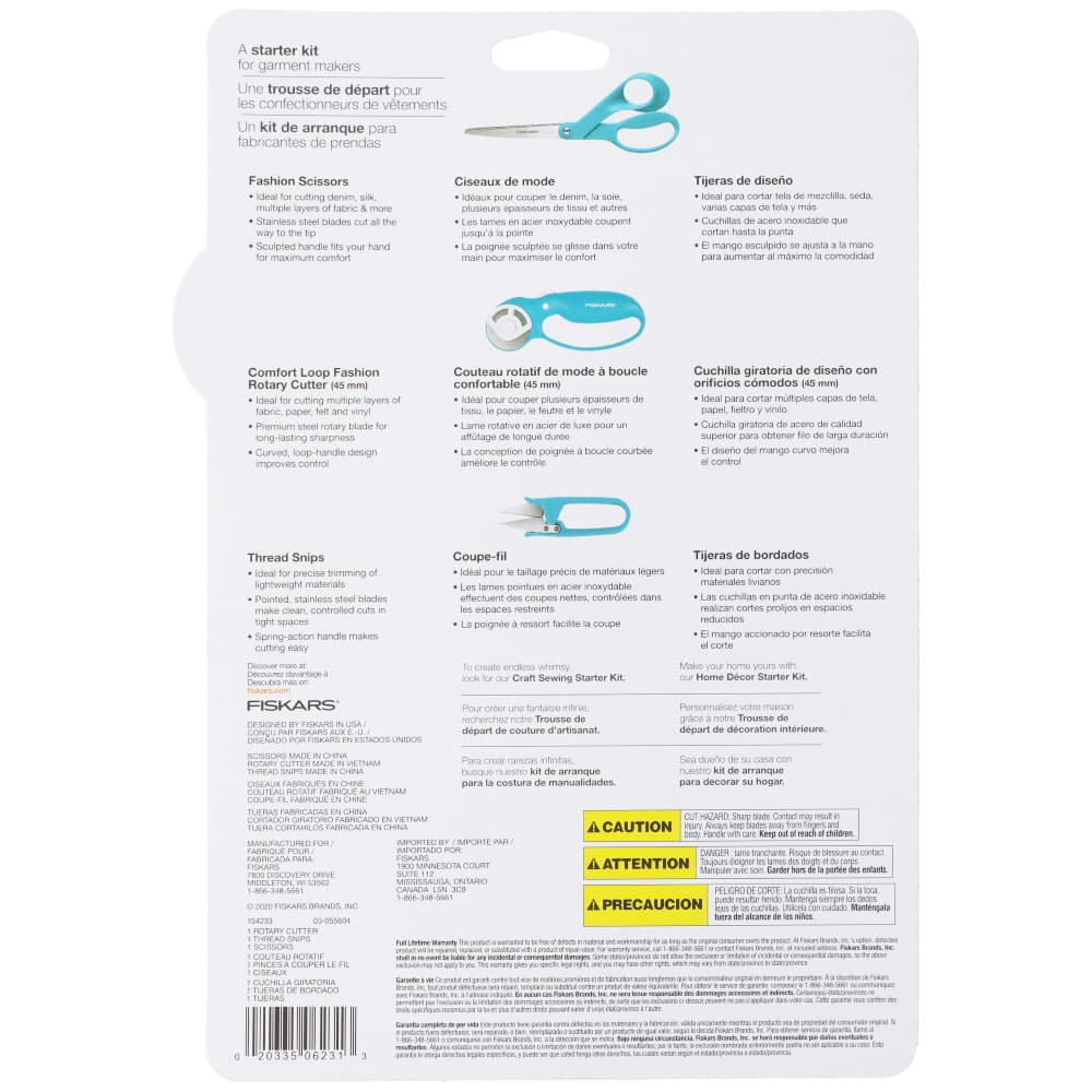 Fiskars Garment Sewing Starter Set - Teal