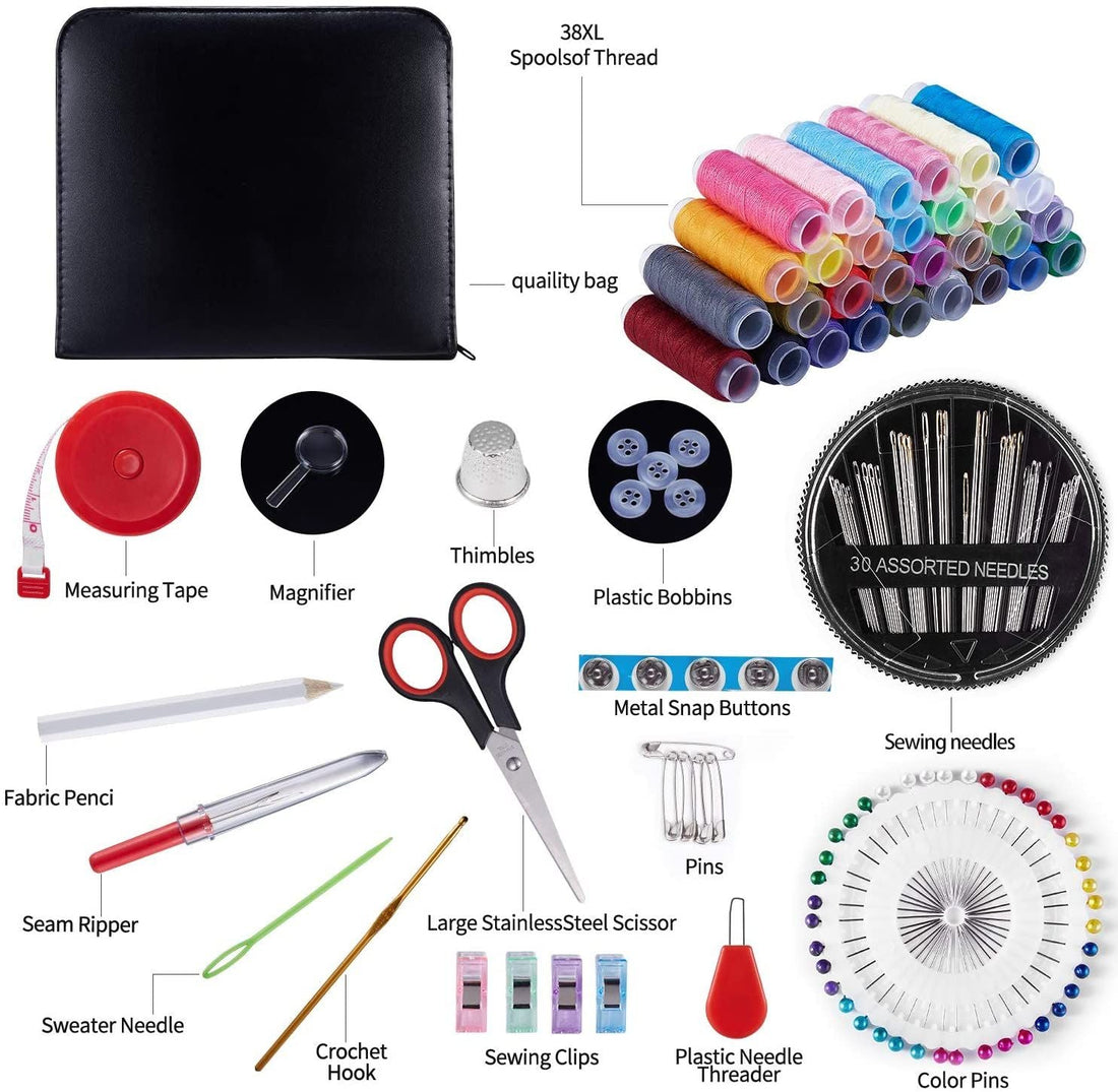 126-Piece Portable Sewing Kit with Case for Quick Repairs