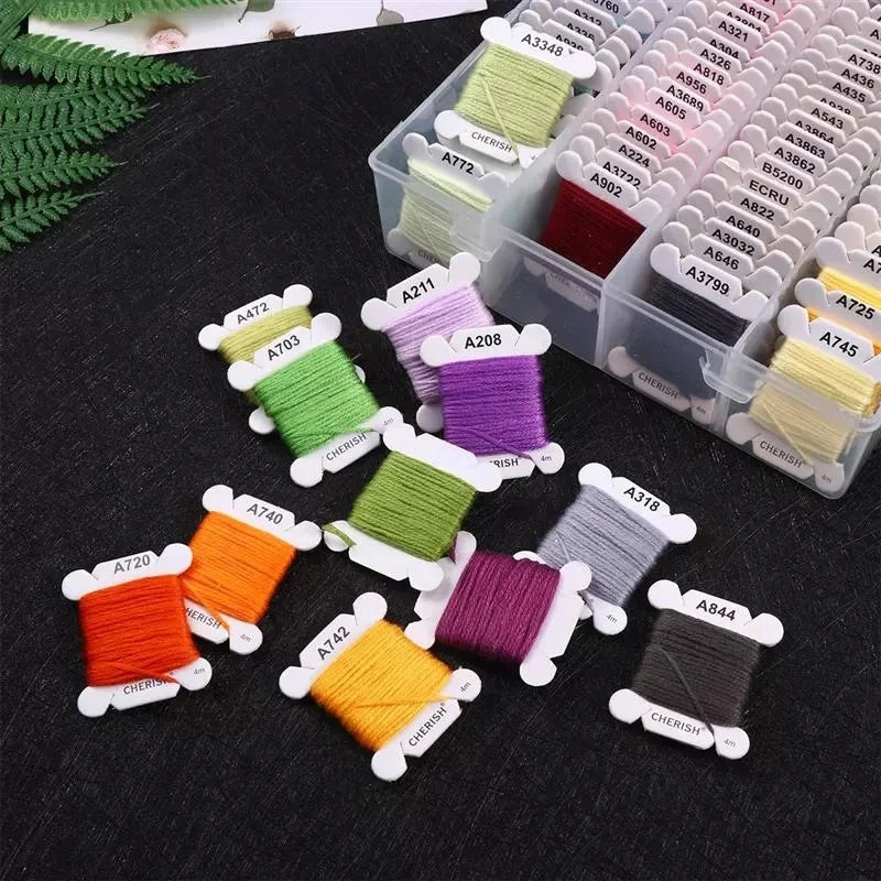 80-Color Embroidery Thread Set with Organizer Box