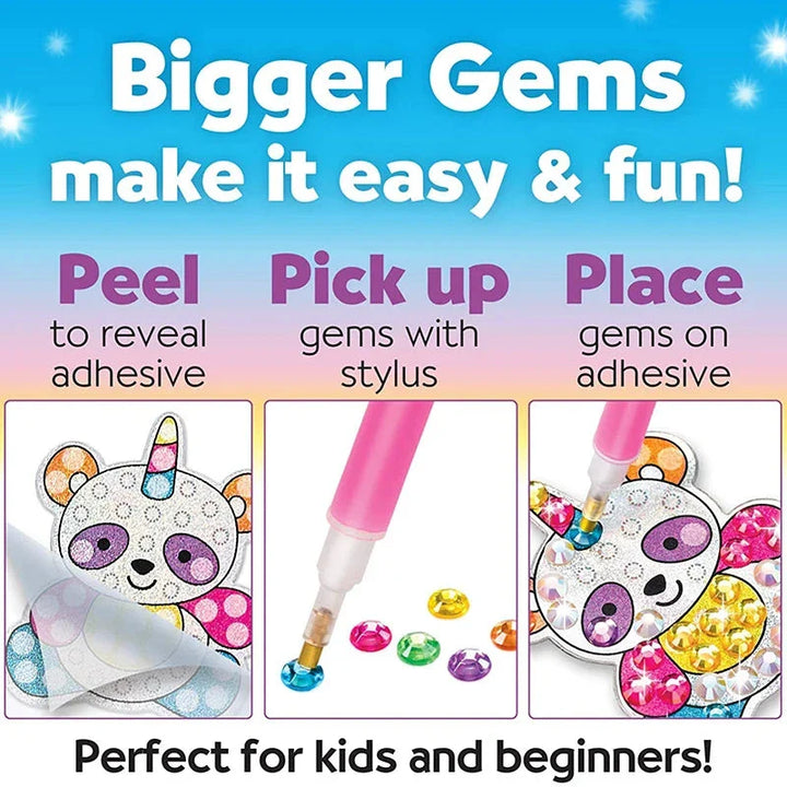 Big Gem Diamond Painting Kit - DIY Mosaic Art & Sticker Craft for Kids