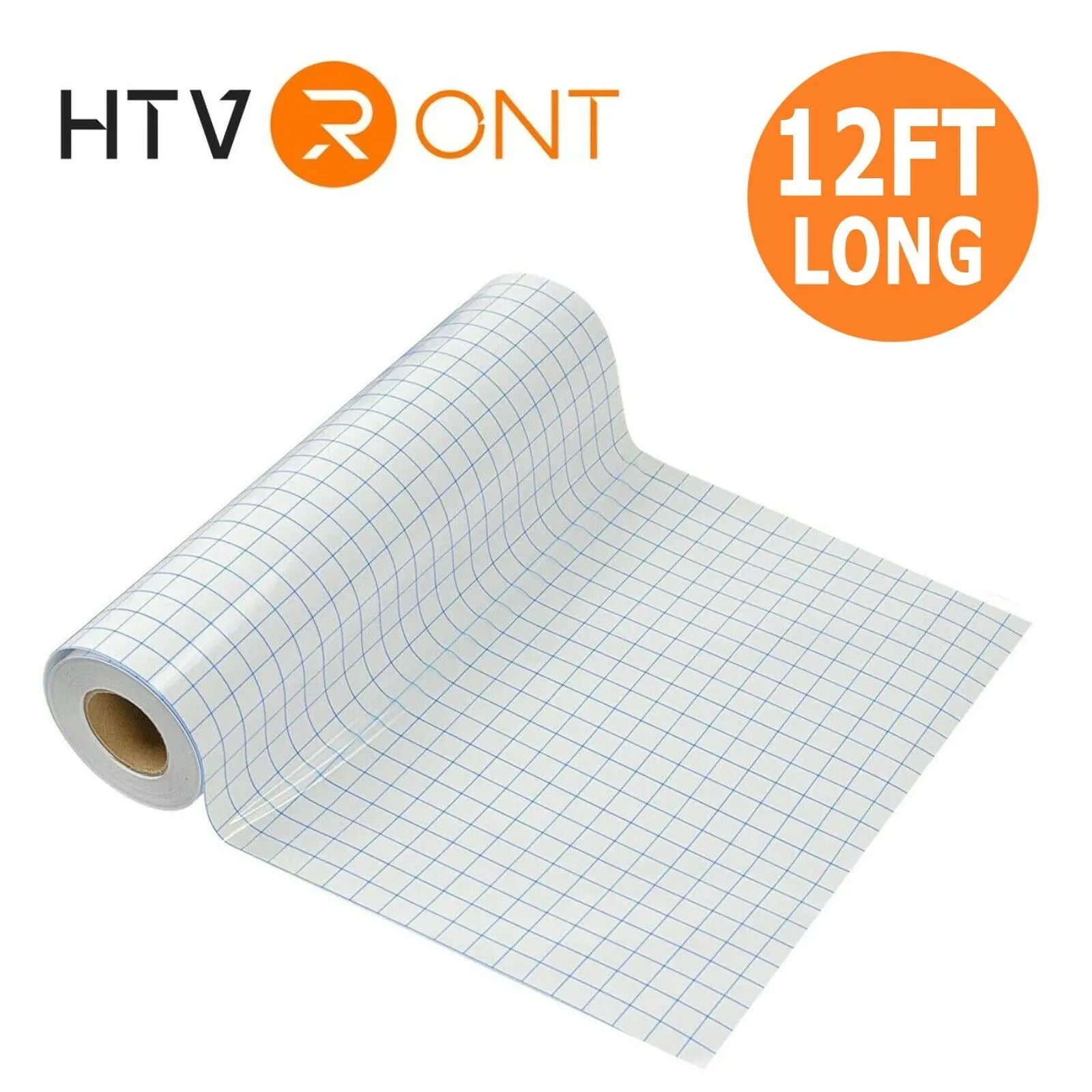 HTVRONT 12"x12ft Clear Vinyl Application Tape with Blue Grid