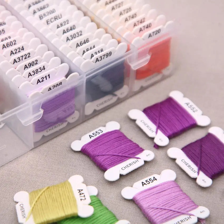 80-Color Embroidery Thread Set with Organizer Box