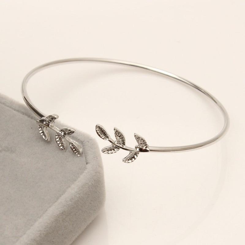 Elegant Gold & Silver Leaf Cuff Bracelet – Modern Women’s Jewelry