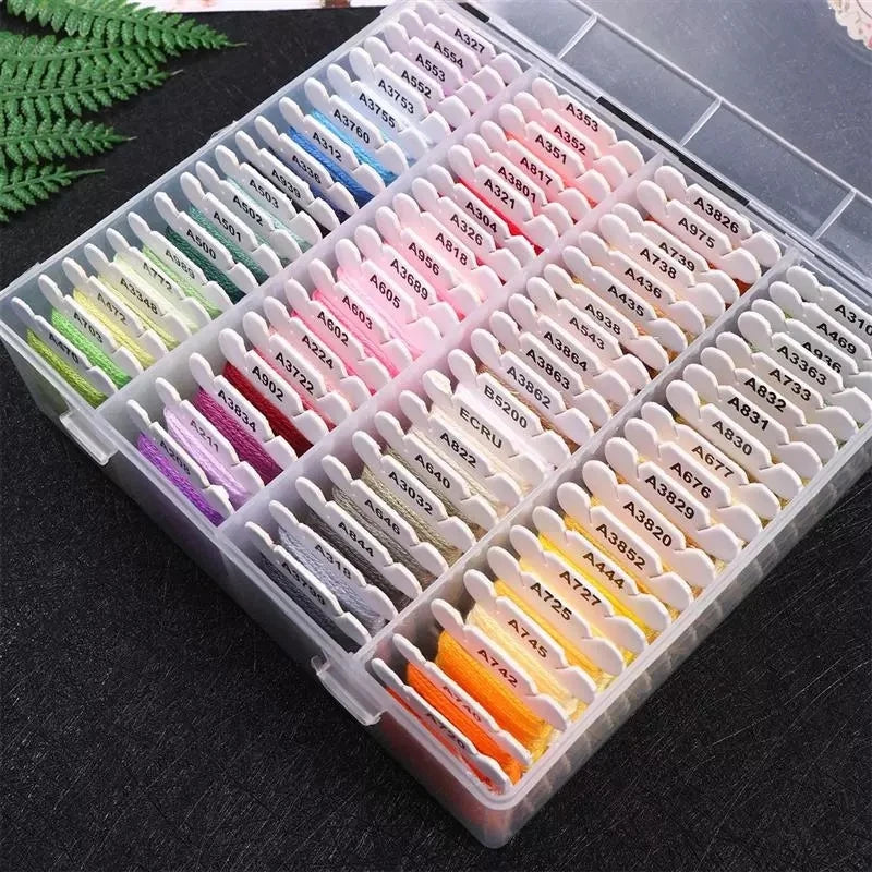 80-Color Embroidery Thread Set with Organizer Box