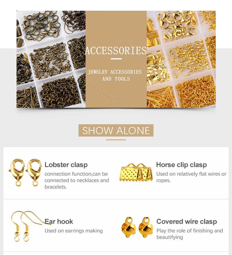 Jewelry Making Supplies Kit with Tools & Alloy Findings