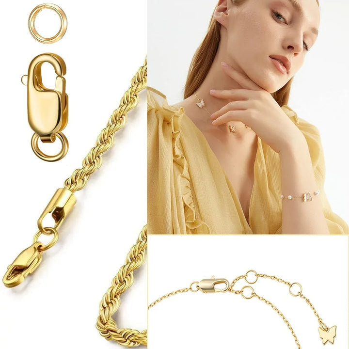 18K Gold Filled Lobster Claw Clasp with Closed Jump Rings