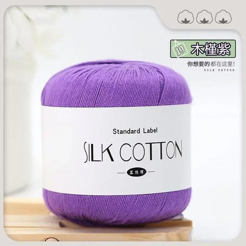 Silk Lace Cotton Milk Yarn – 50g Soft Crochet Thread