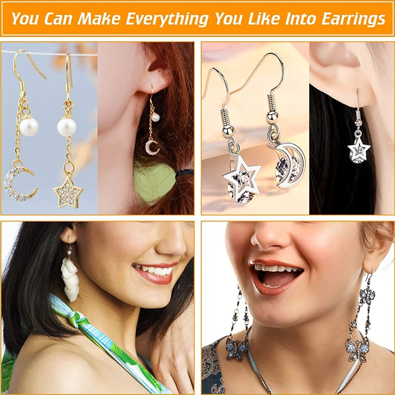 300-Piece Earring Making Set – Hooks, Jump Rings & Backs