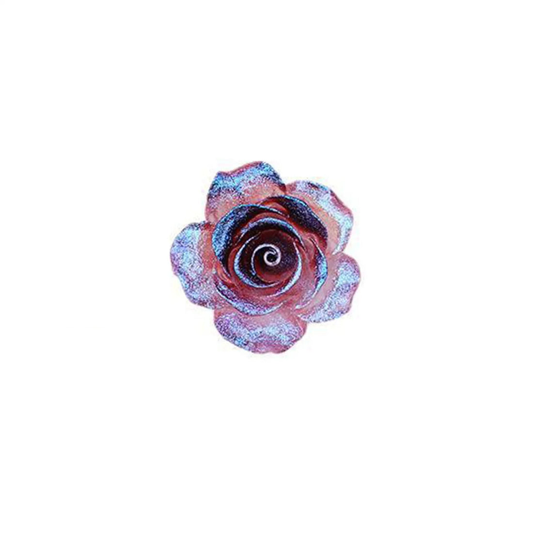 2pcs Glow-In-The-Dark 37mm Large Rose Flower Rhinestone Trim