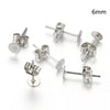 Blank Post Earring Studs Base Pins with Earring Plug Ear Backs