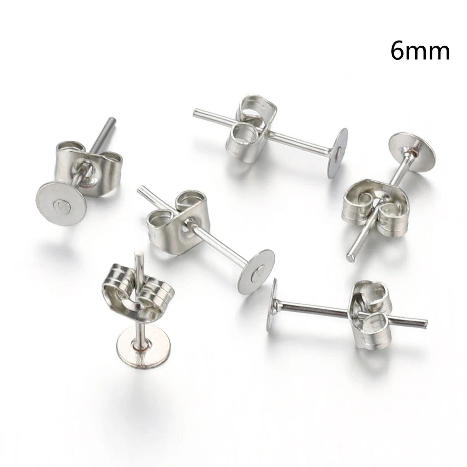 Blank Post Earring Studs Base Pins with Earring Plug Ear Backs
