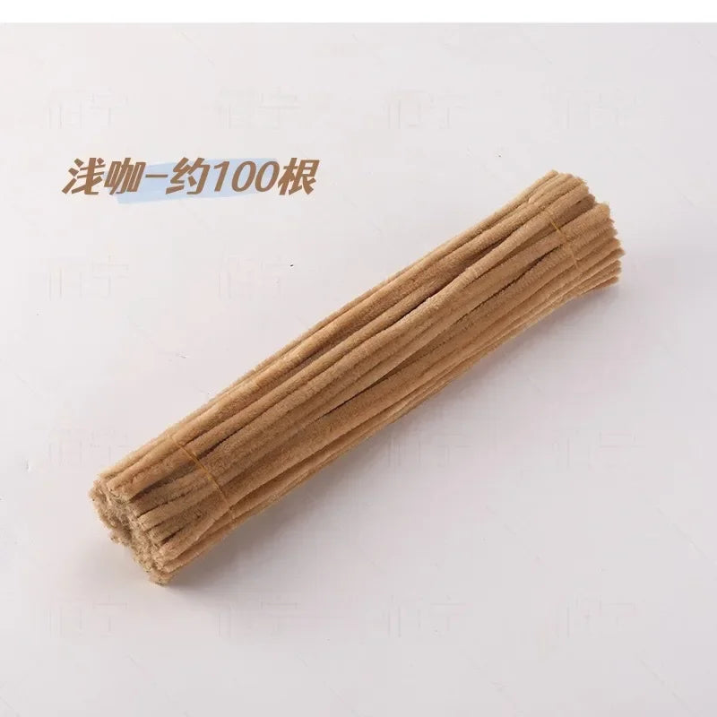 50/100-Piece Chenille Stem Set – 22 Colors, 6mm x 12in  Bullet Point Description: