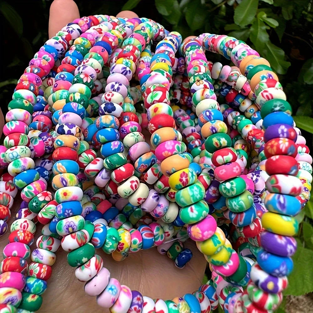 100pcs Colored Polymer Clay Beads
