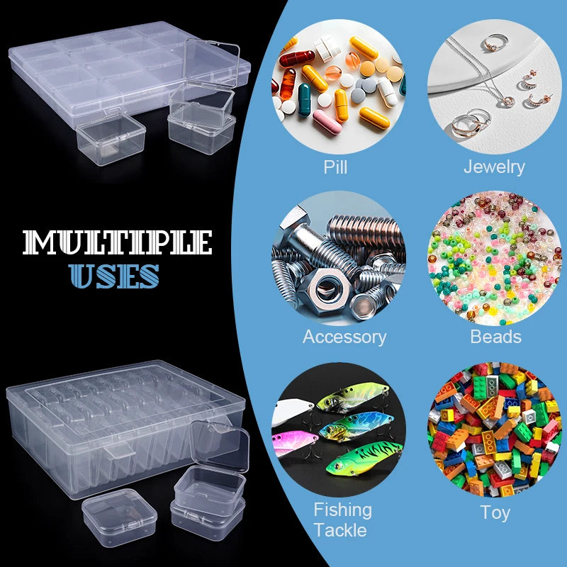 30-Piece Bead Organizer Box – Clear Storage Containers