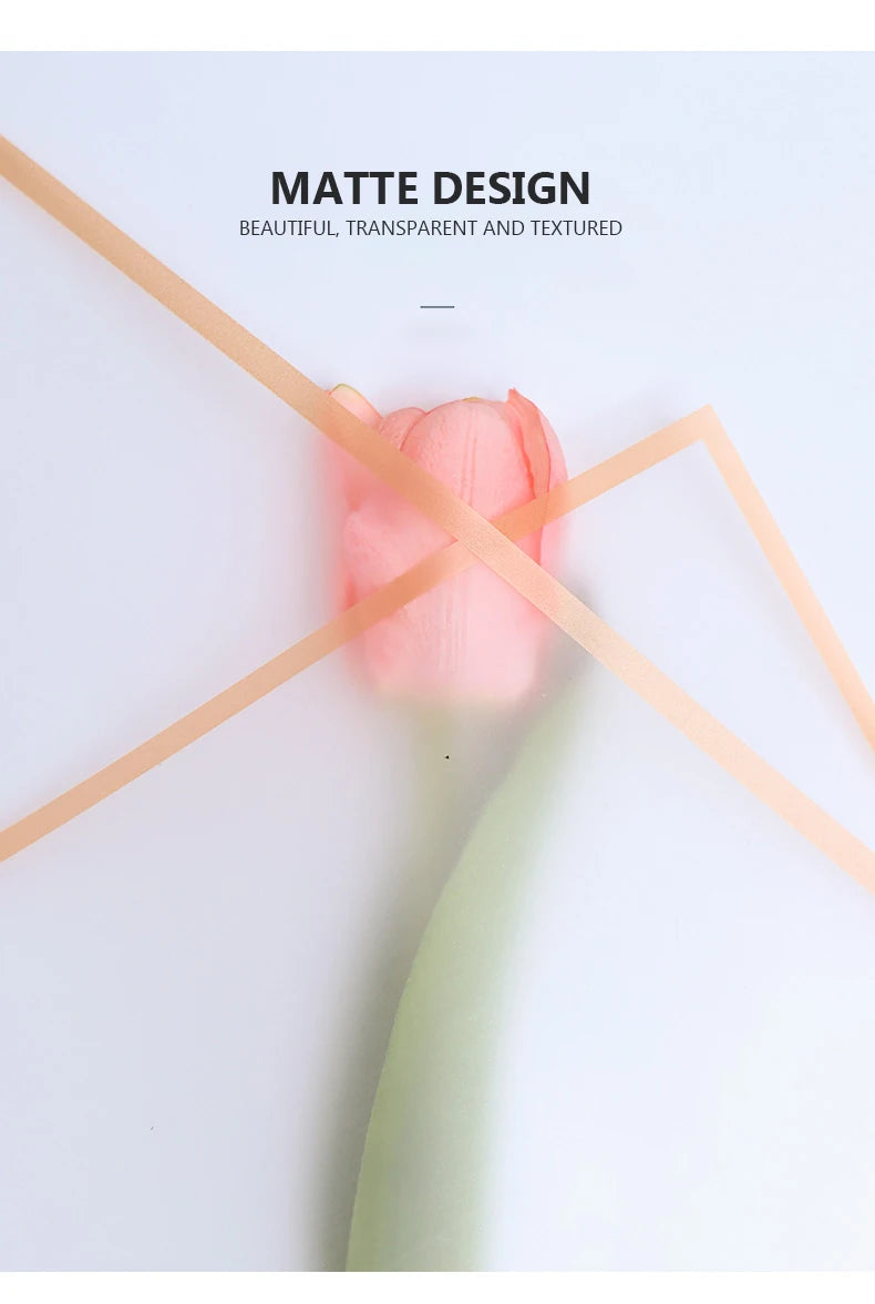 10 Sheets Waterproof Flower Wrapping Paper with Gold Edges