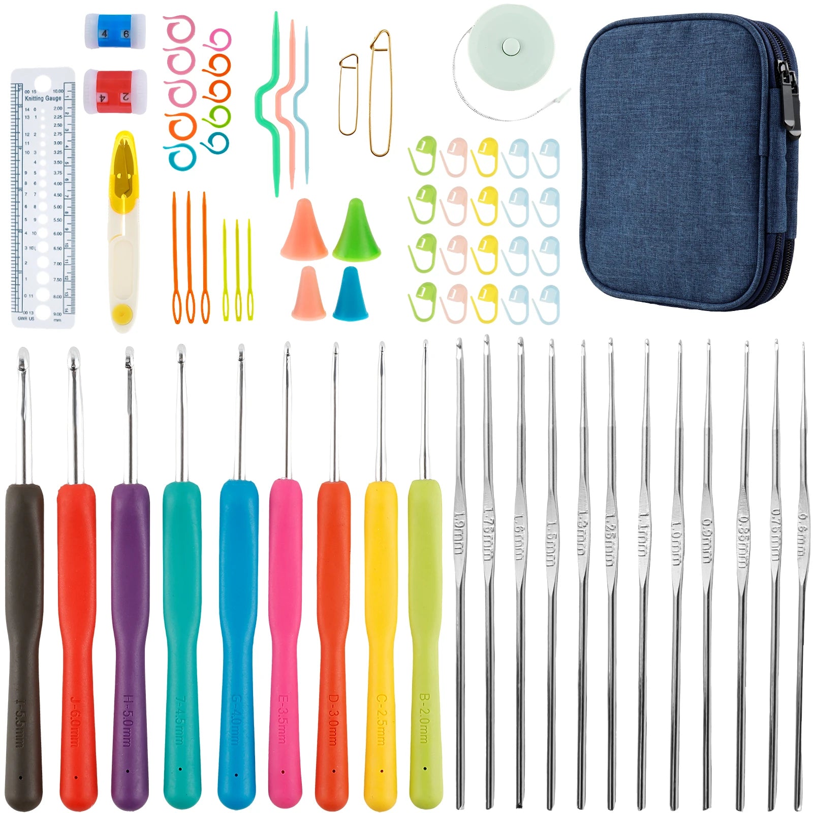 Soft Grip Ergonomic Crochet Needles with Storage Case