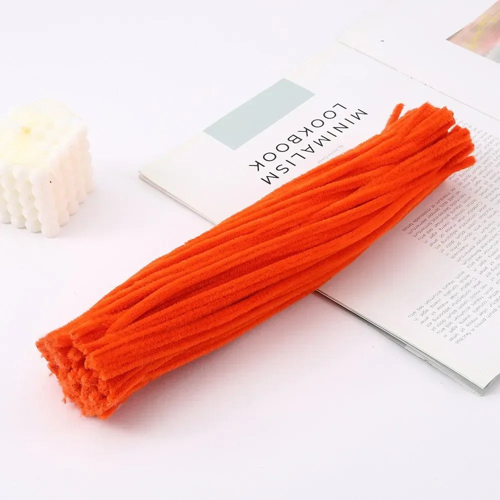 50/100-Piece Chenille Stem Set – 22 Colors, 6mm x 12in  Bullet Point Description: