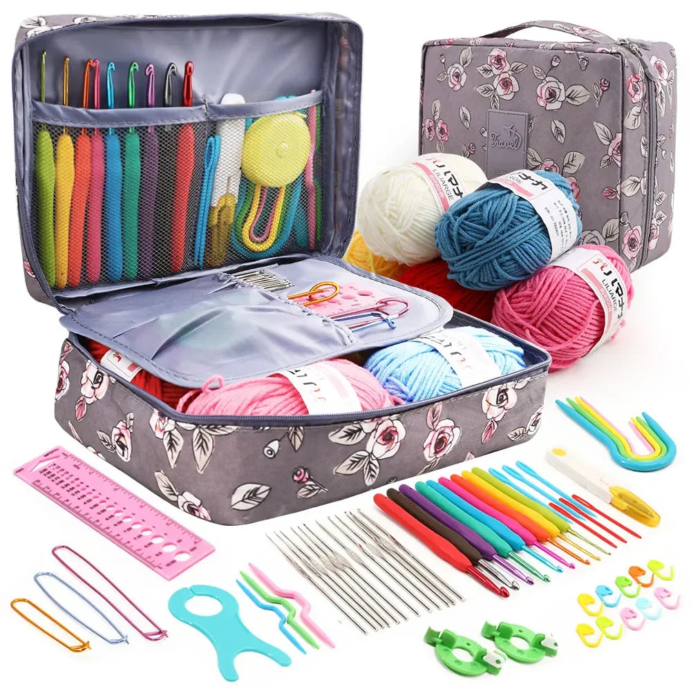 59-Piece Beginner Crochet Kit with Storage Bag