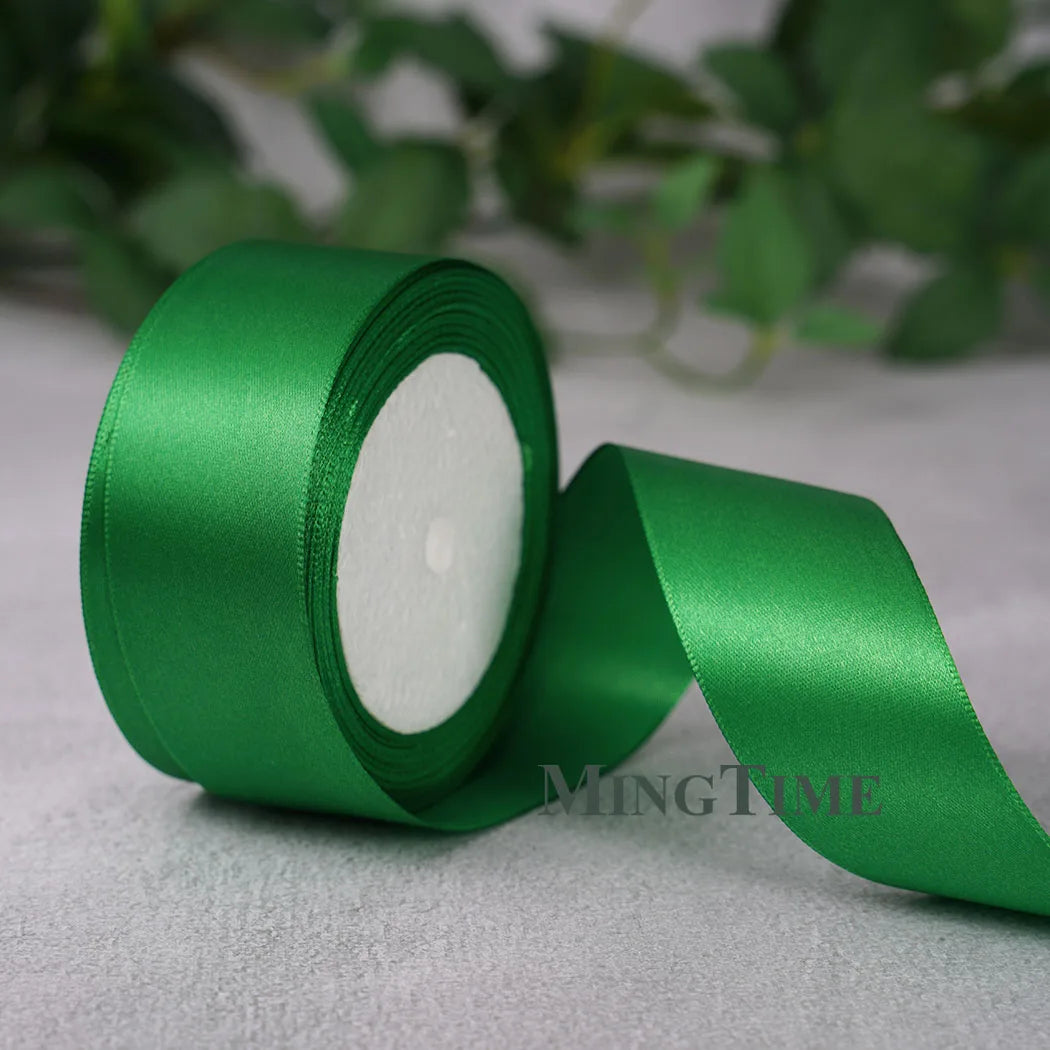 Satin Ribbon Roll – 22.8m Sage Gold for Gift Wrap & Crafts