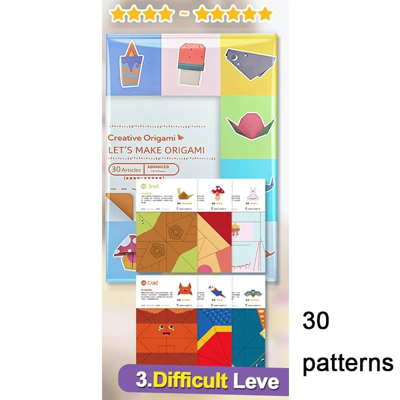 Origami Kit – 30/96 Sheets Paper with Guidebook for Kids & Beginners