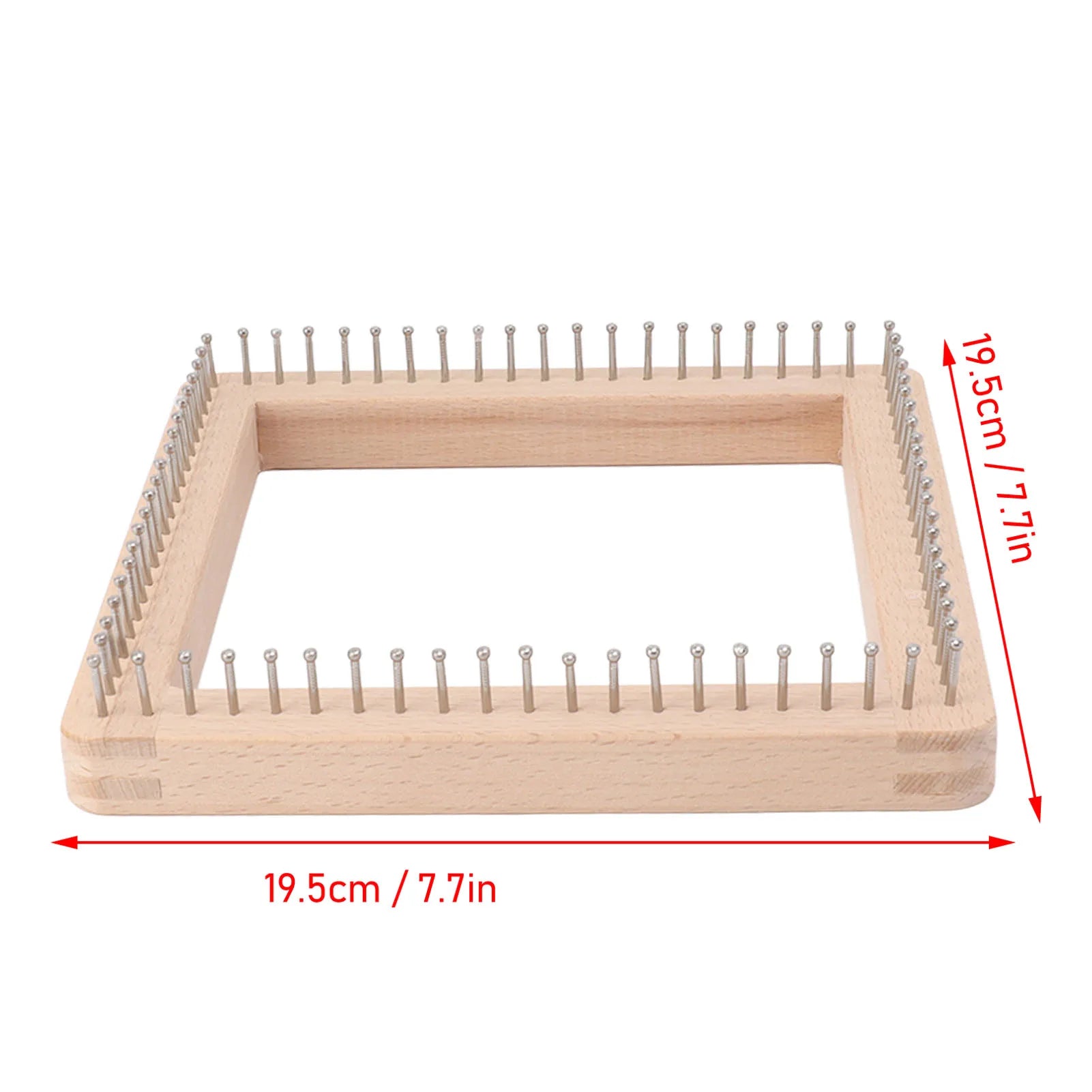 Wooden Square Knitting Tool with Hooks