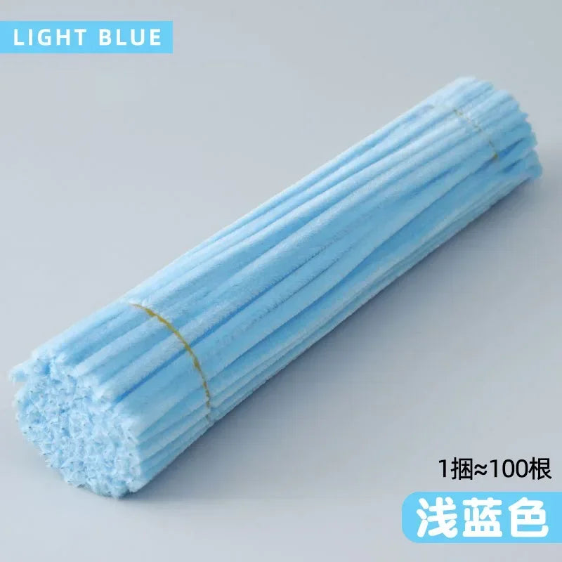 50/100-Piece Chenille Stem Set – 22 Colors, 6mm x 12in  Bullet Point Description: