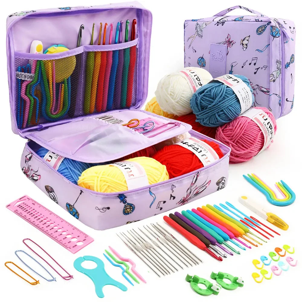 59-Piece Beginner Crochet Kit with Storage Bag