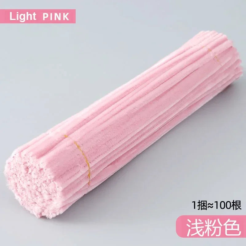 50/100-Piece Chenille Stem Set – 22 Colors, 6mm x 12in  Bullet Point Description: