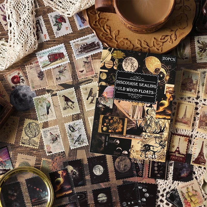 20-Piece Vintage Aesthetic Sticker Set