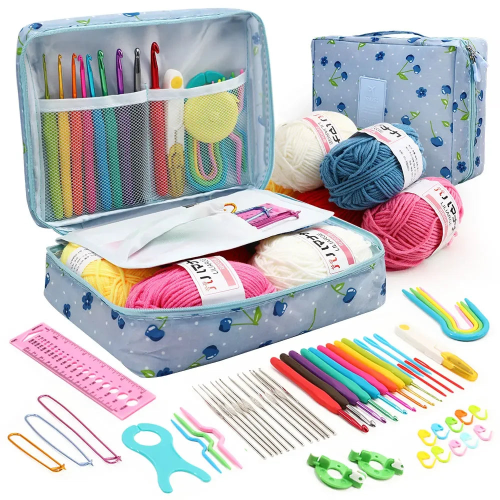 59-Piece Beginner Crochet Kit with Storage Bag