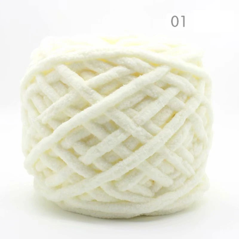 3PCS Chenille Knitting Yarn – 300g Soft Thick Cotton Blend