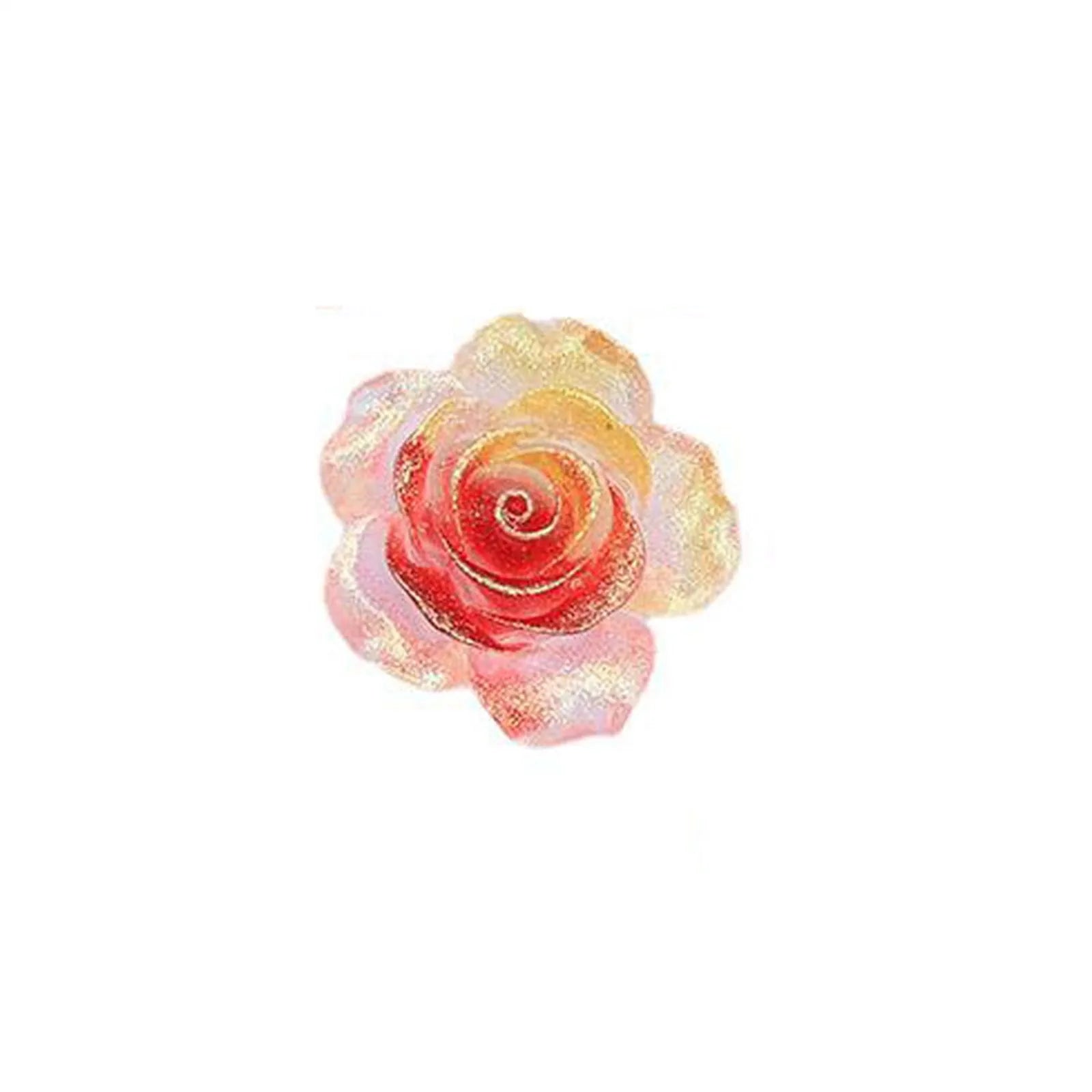 2pcs Glow-In-The-Dark 37mm Large Rose Flower Rhinestone Trim