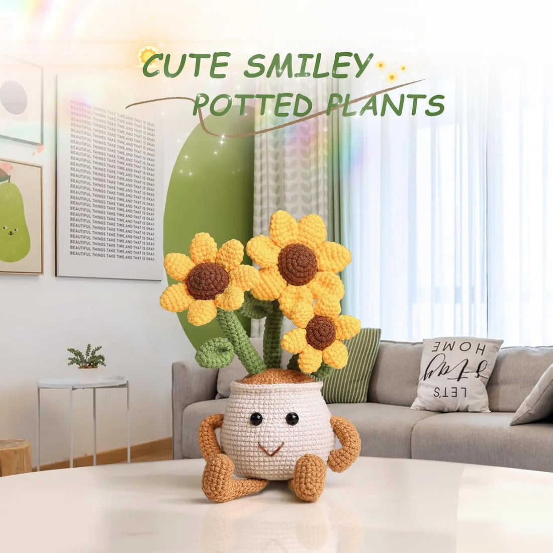 MIUSIE Sunflower & Tulip Crochet Starter Kit – DIY Craft for Beginners