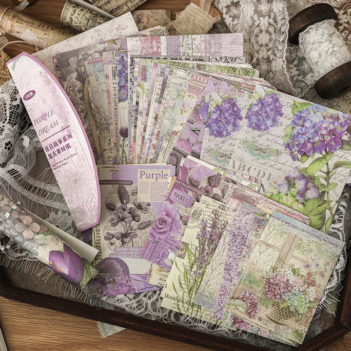 JIANQI Vintage Scrapbooking Paper – 100 pcs