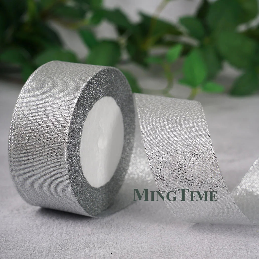 Satin Ribbon Roll – 22.8m Sage Gold for Gift Wrap & Crafts