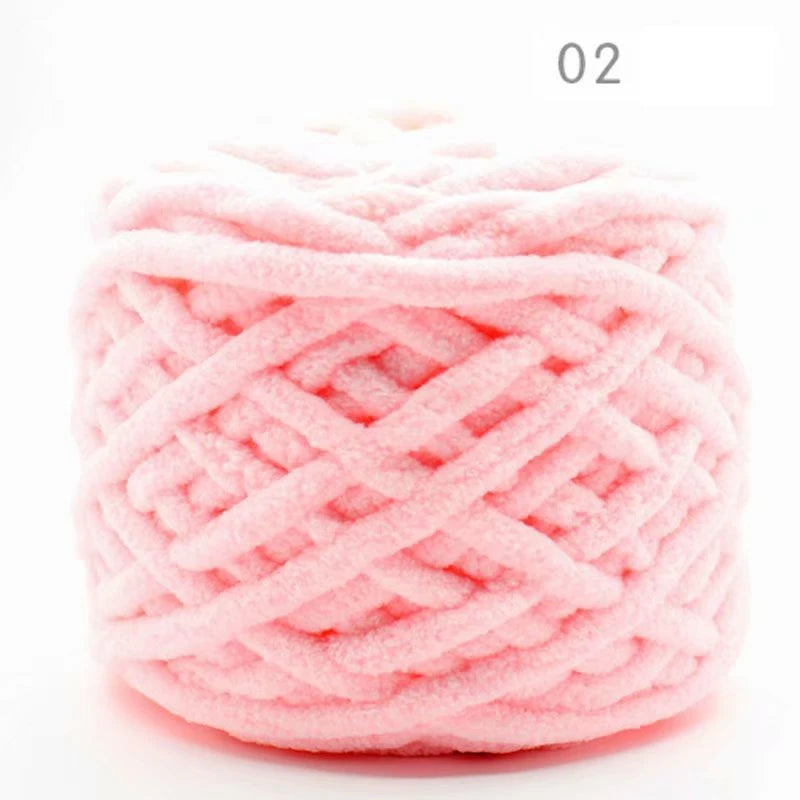 3PCS Chenille Knitting Yarn – 300g Soft Thick Cotton Blend