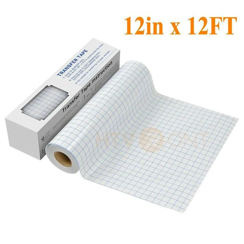 HTVRONT 12"x12ft Clear Vinyl Application Tape with Blue Grid