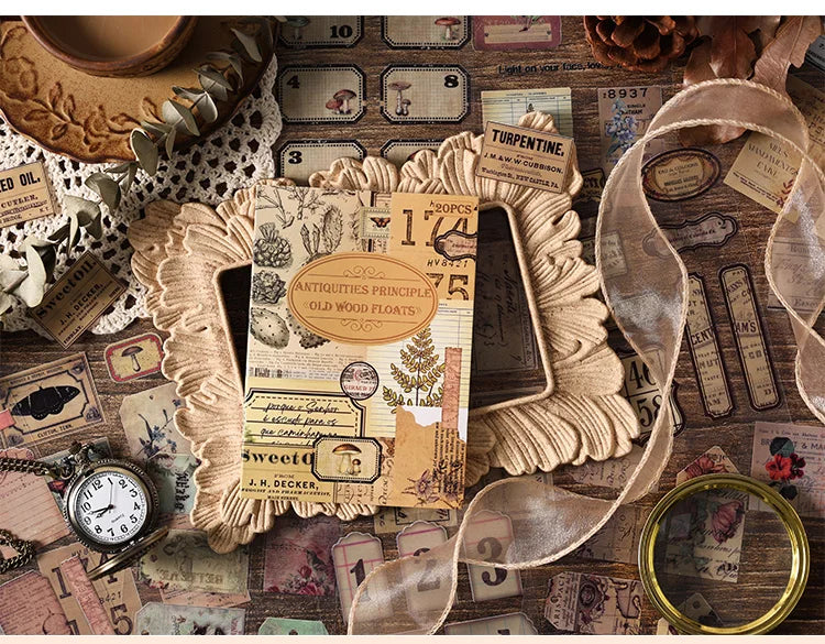 20-Piece Vintage Aesthetic Sticker Set