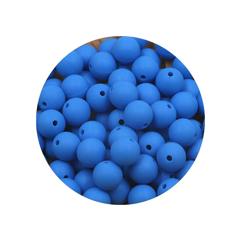 50-Piece Silicone Bead Set – 15mm Round Beads