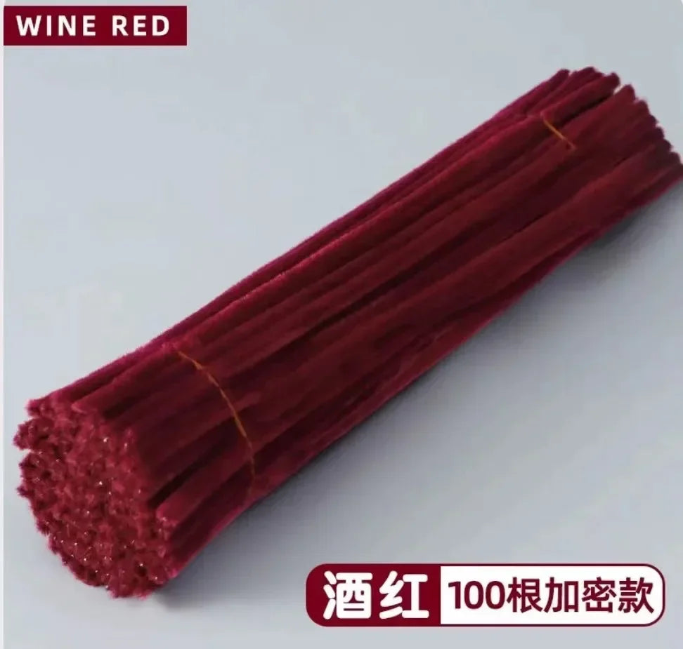 50/100-Piece Chenille Stem Set – 22 Colors, 6mm x 12in  Bullet Point Description: