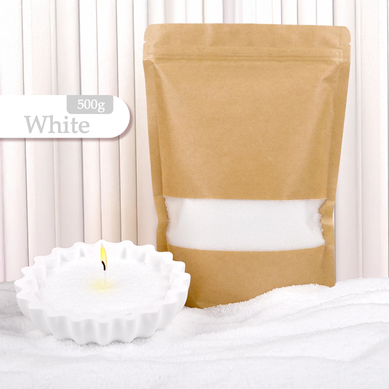 500g-1kg Sand Wax & Ice Flower Wax – DIY Scented Candle & Snowflake Wax Supplies